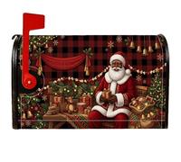 Coperture magnetiche per cassetta postale con Babbo Natale e scritta "Merry and Bright Claus", 45,7 x 53,