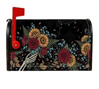 Coperture magnetiche per cassetta postale con bouquet floreale gotico | Bouquet di girasoli, involucri per cassette postali, arte floreale gotica, stampa botanica moody, decorazione per esterni