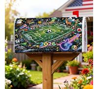 Coperture magnetiche per cassetta postale con campo da calcio, sportive, colorate, per porta di chitarra, eventi sportivi, colore verde, per decorazione della porta d'ingresso, 53 x 64 cm