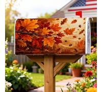 Coperture magnetiche per cassetta postale con foglie d'acero, copertura per cassetta delle lettere rustica con ghiande e foglie di quercia, per decorazione del portico anteriore, 53 x 64 cm