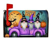 Coperture magnetiche per cassetta postale con gnomi, copertura per cassetta della posta di Halloween fantasiosa zucca pipistrello Halloween viola per decorazione porta d'ingresso 53 x 64 cm