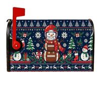 Coperture magnetiche per cassetta postale con maglione natalizio con | Design del casco da calcio, involucri per cassette postali, tema sport invernali, motivo maglione festivo