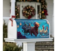 Coperture magnetiche per cassetta postale con mucca delle Highland, renne e polli, decorazione per esterni, 45,7 x 53,7 cm