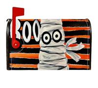 Coperture magnetiche per cassetta postale con mummia, decorazioni per cassetta delle lettere arancioni per Halloween, decorazioni per esterni e giardino, 53 x 64 cm