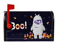 Coperture magnetiche per cassetta postale con mummia, decorazioni per cassetta delle lettere di Halloween, feste, caramelle, mais, ragno, Halloween, decorazione per prato, 53 x 65,5 cm