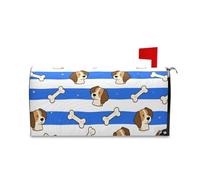 Coperture magnetiche per cassetta postale con osso di cane a righe bianche blu per l'autunno unico per il giorno della memoria copertura magnetica 52,8 x 64,5 cm per buzon