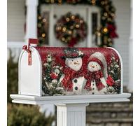 Coperture magnetiche per cassetta postale con pupazzo di neve, albero di Natale cardinale rosso per le festività natalizie, per decorazioni per la casa e il giardino, 53 x 64 cm