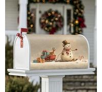 Coperture magnetiche per cassetta postale con pupazzo di neve, regali di Natale con slitta, colore bianco, per decorazione portico anteriore, 53 x 65,5 cm