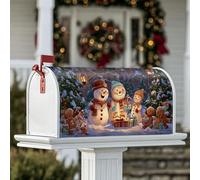 Coperture magnetiche per cassetta postale con pupazzo di neve, regalo natalizio di pan di zenzero, protezione per la posta bianca per la casa e il giardino, 53 x 64 cm