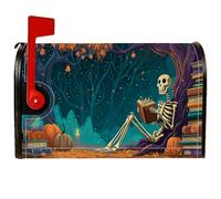 Coperture magnetiche per cassetta postale con scheletro, copertura decorativa per cassetta delle lettere di Halloween, decorazione per giardino, patio, 45,7 x 53,7 cm