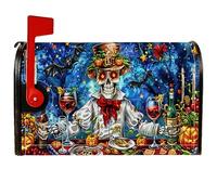 Coperture magnetiche per cassetta postale con scheletro, decorazioni per cassetta delle lettere di Halloween, zucca, pipistrello, Halloween, decorazioni per la casa e il giardino, 53 x 65,5 cm