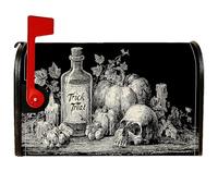 Coperture magnetiche per cassetta postale con teschio, copertura per cassetta della posta nera, per Halloween, decorazione per esterni, giardino, cortile, 45,7 x 53,3 cm