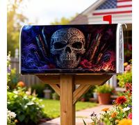 Coperture magnetiche per cassetta postale con teschio, per Halloween, fiori gotici, piante di Halloween, protezione per cassetta postale nera, decorazione da giardino per esterni, 53 x 64 cm
