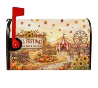 Coperture magnetiche per cassetta postale con zucche autunnali, 53 x 63 cm | Raccolto autunnale, copertura della posta della cassetta postale, scena di carnevale, fattoria rustica