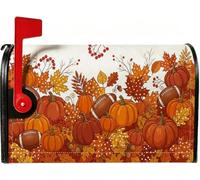 Coperture magnetiche per cassetta postale con zucche autunnali e | Fogliame autunnale, copertura per cassetta delle lettere, football americano, tema raccolto, decorazione stagionale per