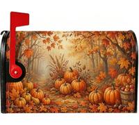Coperture magnetiche per cassetta postale con zucche raccolte autunnali, 53 | Fogliame autunnale, copertura per cassetta postale, tema raccolto, bosco rustico, decorazione della fattoria