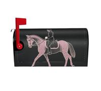 Coperture magnetiche per cassetta postale da dressage con cavalli, dimensioni standard 64,8 x 53,3 cm, copertura per cassetta delle lettere primaverile estate copertura per cassetta postale di