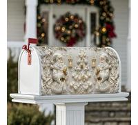 Coperture magnetiche per cassetta postale di Babbo Natale, decorazione per albero di Natale, lanterna bianca decorativa per esterni, giardino, cortile, 53 x 64 cm