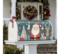 Coperture magnetiche per cassetta postale di Babbo Natale, renna natalizia rossa per le vacanze, decorazione per casa e giardino, 45,7 x 53,3 cm