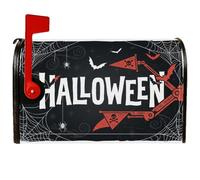 Coperture magnetiche per cassetta postale di Halloween, pipistrelli spettrali festivi ragnatele Halloween nero decorativo per la decorazione del prato 45,7 x 53,7 cm