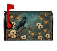 Coperture magnetiche per cassetta postale, motivo gotico rustico con zucche e rami di Halloween, colore nero, per decorazione portico anteriore, 45,7 x 53,3 cm