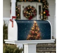 Coperture magnetiche per cassetta postale per albero di Natale, ornamenti natalizi con fiocchi di neve verdi decorazioni per cassetta postale per cortile anteriore 45,7 x 53,3 cm