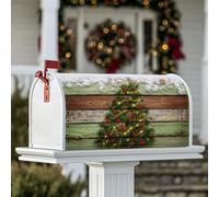 Coperture magnetiche per cassetta postale per albero di Natale, pigne rustiche con bacche verdi, decorazioni per la porta d'ingresso, 53 x 64 cm