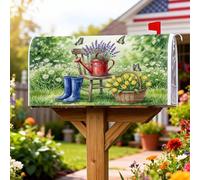 Coperture magnetiche per cassetta postale per annaffiatoio da giardino, rustico, per cesto postale rosso primaverile, copertura per la decorazione del portico anteriore, 45,7 x 53,7 cm