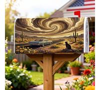 Coperture magnetiche per cassetta postale per auto, decorazione per cassetta postale vintage del deserto con fiori di cactus estivi marroni, decorazione per porta d'ingresso, 53 x 64 cm