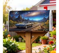 Coperture magnetiche per cassetta postale per auto, panoramiche montagne con girasoli estivi, decorazione per porta d'ingresso, 53 x 64 cm