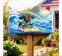 Coperture magnetiche per cassetta postale per cani, copertura estiva per cassetta postale blu per la decorazione del giardino e cortile, 45,7 x 53,7 cm
