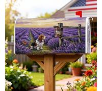Coperture magnetiche per cassetta postale per cani, decorazione rustica per cassetta postale con lanterna lavanda estiva viola per la decorazione del portico anteriore 53 x 65,5 cm