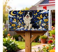 Coperture magnetiche per cassetta postale per cani, fantasiose e vivaci farfalle e fiori primaverili blu, per decorazioni per la casa e il giardino, 45,7 x 53,3 cm