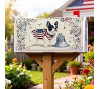 Coperture magnetiche per cassetta postale per cani, motivo patriottico vintage con campane e fiori per il giorno dell'indipendenza, protezione per la posta per la casa e il giardino, 53 x 64 cm