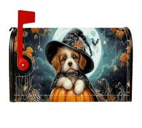 Coperture magnetiche per cassetta postale per cuccioli, cappello da strega di zucca fantasioso di Halloween, copertura arancione per cassetta delle lettere per esterni da cortile, 53 x 64 cm