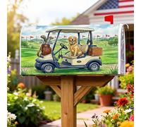 Coperture magnetiche per cassetta postale per golf cart, per golf club di golf con cani, copertura estiva verde per la decorazione del prato, 53 x 64 cm