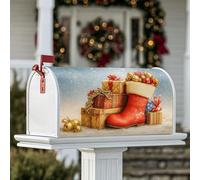 Coperture magnetiche per cassetta postale per stivali, regali di Natale con campane rosse per cassetta delle lettere per esterni, giardino, cortile, decorazione 45,7 x 53,3 cm