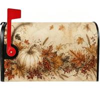 Coperture magnetiche per cassetta postale rustiche autunnali raccolte 45,7 | Gambi di grano, copertura per cassetta postale, foglie d'acero cadute, tema raccolto rustico, decorazione per esterni