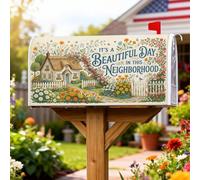 Coperture magnetiche per cassetta postale rustiche con citazione di | Estetica rustica, involucri per cassette postali, scena da giardino floreale, citazione ispiratrice, esposizione esterna