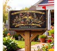 Coperture magnetiche per cassetta postale scheletrata, motivo festivo con aquila patriottica del 4 luglio, copertura rossa per cassetta postale per decorazione portico anteriore, 45,7 x 53,3 cm