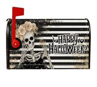 Coperture magnetiche per cassetta postale scheletrate, motivo floreale per Halloween, colore nero, protezione per la decorazione del portico anteriore, 45,7 x 53,7 cm