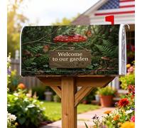 Coperture magnetiche per cassette delle lettere anfibi, copertura per cassetta della posta da giardino, natura, fungo, farfalla, primavera, verde, decorazione per casa e giardino, 45,7 x 53,3 cm