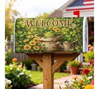 Coperture magnetiche per cassette delle lettere anfibi, innaffiatoio primaverile con fiori fantasiosi, copertura verde primaverile per le vacanze, decorazione per giardino, cortile, 45,7 x 53,3 cm