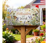 Coperture magnetiche per cassette delle lettere con colibrì, coperture per cassette postali rustiche primaverili con farfalle e margherite, per esterni, per decorazione del prato, 53 x 64 cm