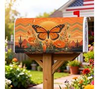 Coperture magnetiche per cassette delle lettere con farfalle, bohémien rustiche con girasoli, copertura estiva per cassetta della posta arancione, decorazione per porta d'ingresso, 45,7 x 53,3 cm