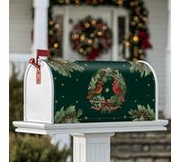 Coperture magnetiche per cassette delle lettere, decorazioni natalizie per cassetta postale con uccelli, pino, verde, stagionale, per decorazioni per la casa e il giardino, 45,7 x 53,7 cm