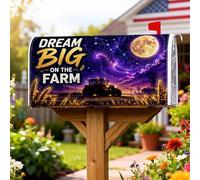 Coperture magnetiche per cassette delle lettere del trattore, rustiche con luna e stelle autunnali, colore viola, decorazione per porta d'ingresso, 45,7 x 53,7 cm