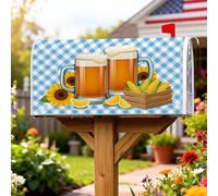 Coperture magnetiche per cassette delle lettere della birra, protezione per cassetta postale estiva con girasole e limone, per decorare la casa e il giardino, 45,7 x 53,7 cm