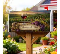 Coperture magnetiche per cassette delle lettere per calici da vino, rustiche fattoria, uva, farfalle, decorazioni per cassette postali verdi per decorazione del prato, 45,7 x 53,3 cm