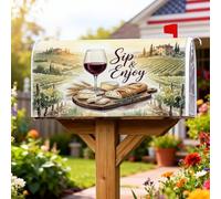Coperture magnetiche per cassette delle lettere per calici da vino, rustiche, formaggio, pane, verde, decorazione per giardino, cortile, 45,7 x 53,3 cm